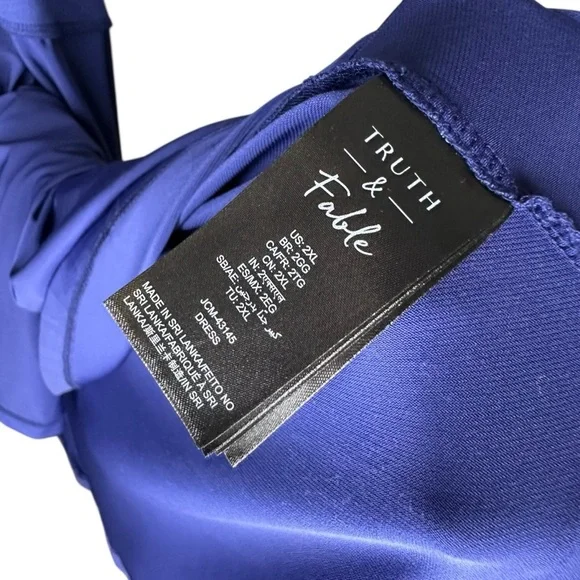 Truth & Fable Women’s Jersey Layer Wrap Dress Women’s Size 2XL PLUS - Navy Blue - Picture 13 of 14